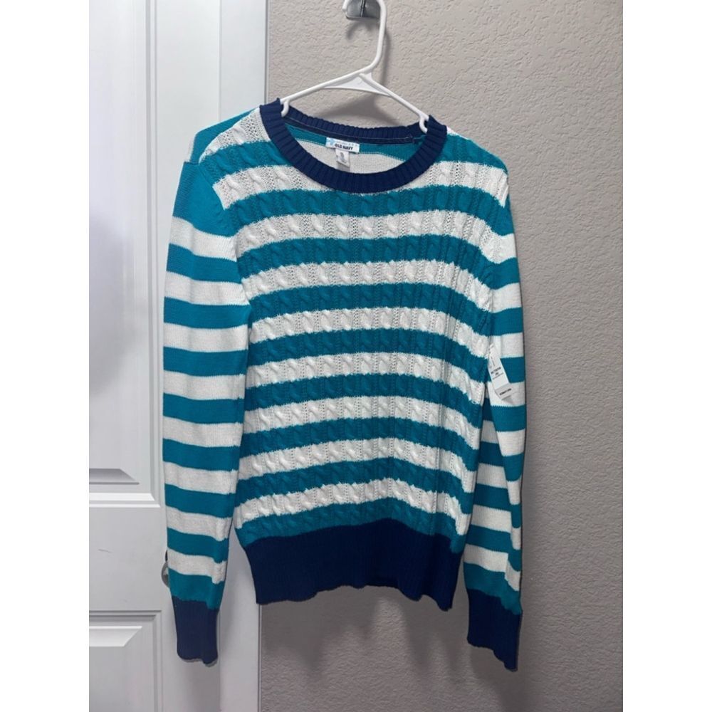 NWT Green and White Striped Old Navy Sweater